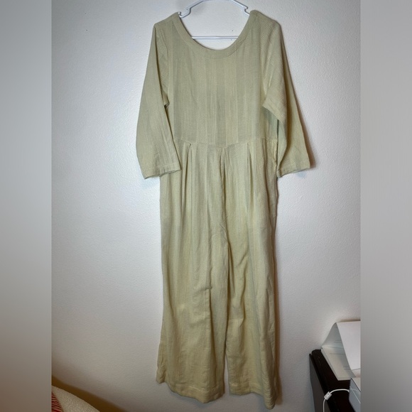 Free People Shiloh Cotton Linen Jumpsuit in Cream Color Size S - Picture 6 of 9